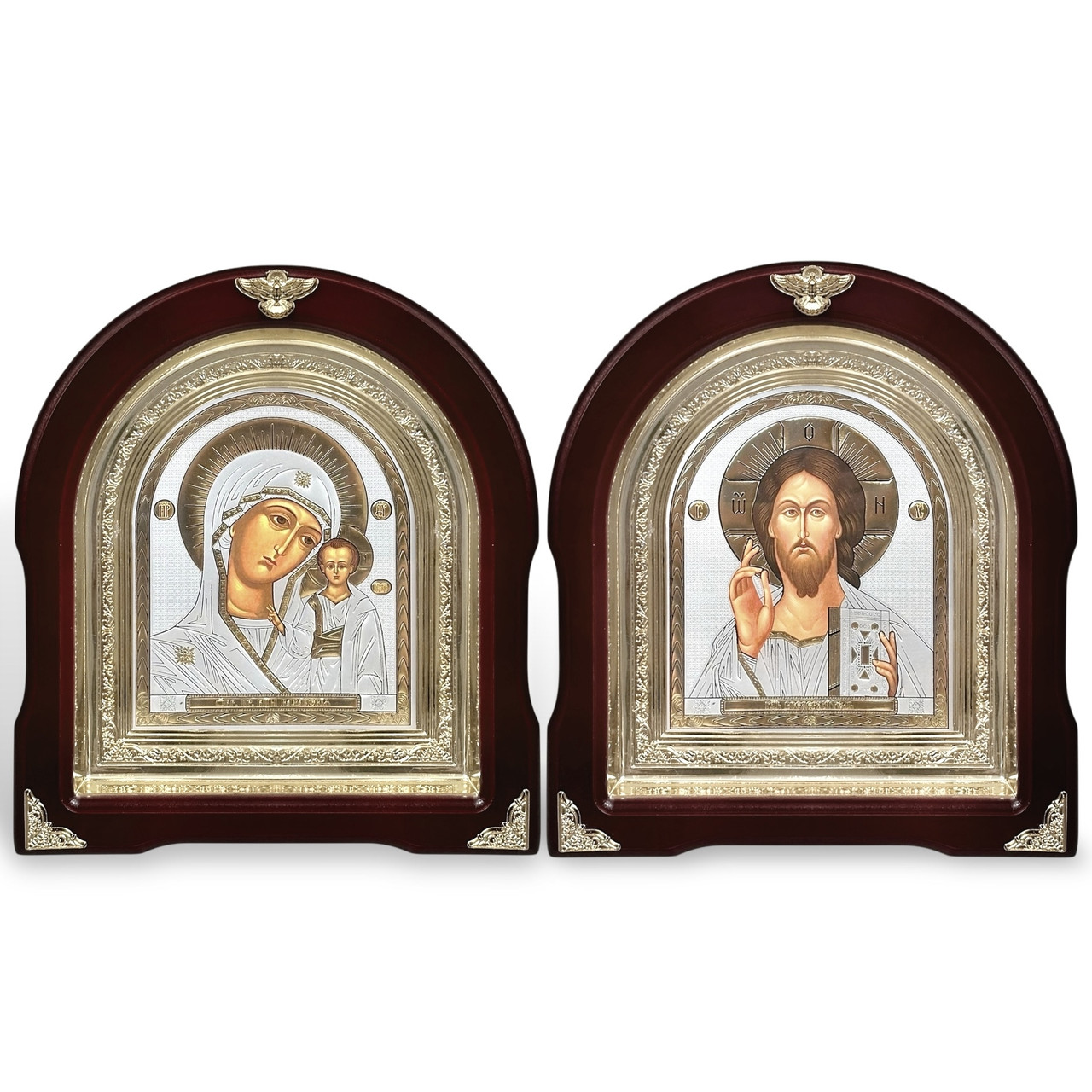 Ікони вінчальні 26х29 см у темних кіотах у вигляді арки, фото 1