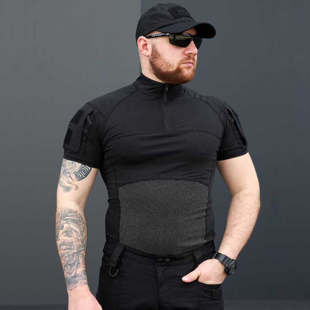 🔥 Убакс з коротким рукавом "Esdy - Ubacs" (Чорний) нац поліції, поліцейська, зсу, тактичне, військовий, фото 1