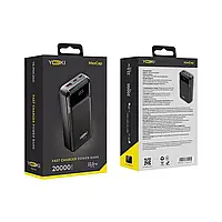 Повербанк 20000 mAh 22.5W Yoki MaxCap з LED-дисплеєм і швидкою зарядкою PD/QC
