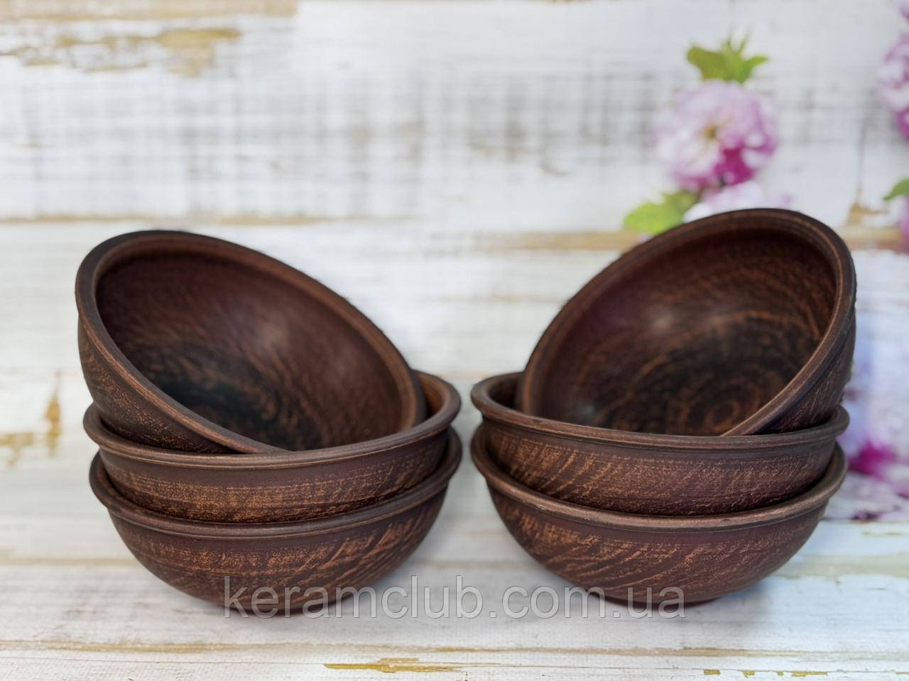 Набір глиняних піал 450 мл 6 шт