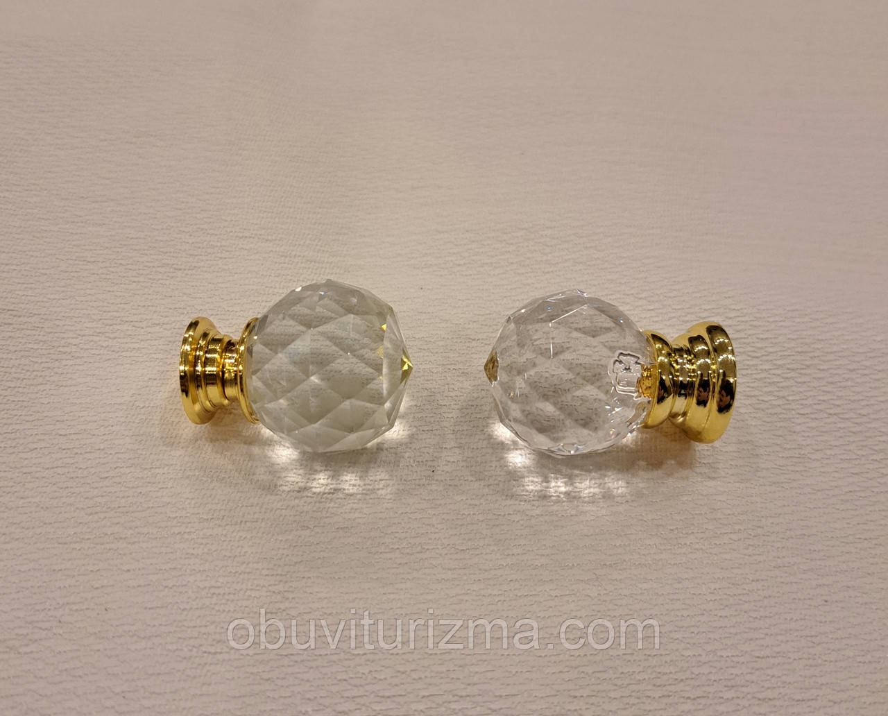 Меблева ручка гранована скляна куля 30мм, фото 1