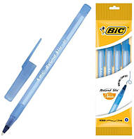 Ручка кулькова BIC Round Stic, синя, 1 мм, 4 шт в наборі у блістері
