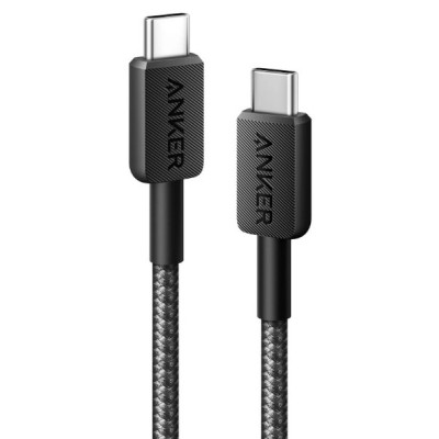 Дата кабель USB-C to USB-C 1.8m nylon 322 black Anker (A81F6G11)