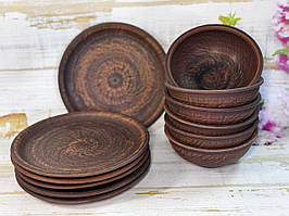 Набір "Плоскі та глибокі" з глини 6 персон
