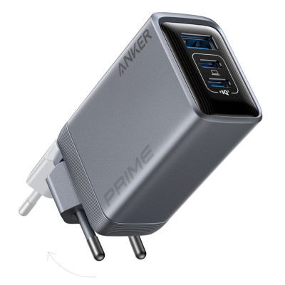 Зарядний пристрій Anker GaNPrime 100W 2xUSB-C PD + 1xUSB-A Foldable Silver (A2688341)