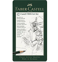 Набір графітних олівців Faber-Castell 2H-8B, 12 шт у металевому футлярі