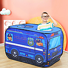 Дитячий намет 110*70*70 см Поліцейська машина, Синій / Ігровий намет для дітей / Дитячий намет складний, фото 5