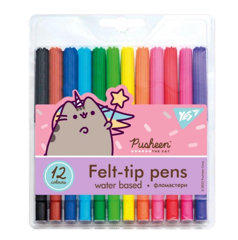 Фломастери YES Pusheen, 12 кольорів, PVC упаковка, фото 1