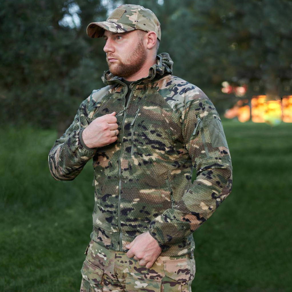 🔥 Кофта флісова з капюшоном "Shark skin" (multicam) зсу, військова, нгу, нацгвардії, тактична, фото 1
