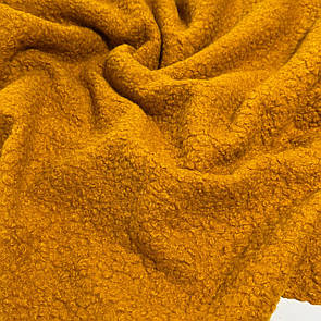 Тканина пальтова Букле Баранчик 150 см щільність 300 г/м2 однотон Гірчичний