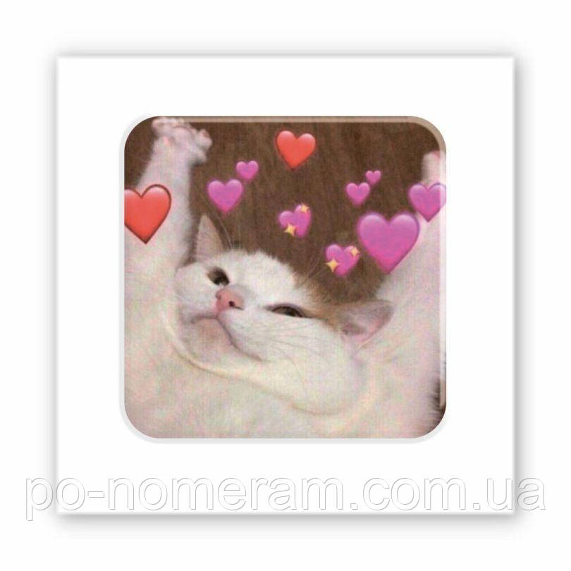 3D-стікер Cat love, фото 1