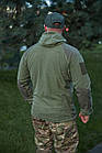 🔥 Кофта флісова з капюшоном "Shark skin" (олива) зсу, військова, нгу, нацгвардії, тактична, фото 3
