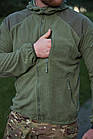 🔥 Кофта флісова з капюшоном "Shark skin" (олива) зсу, військова, нгу, нацгвардії, тактична, фото 7