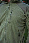 🔥 Кофта флісова з капюшоном "Shark skin" (олива) зсу, військова, нгу, нацгвардії, тактична, фото 9
