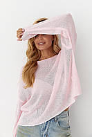 Джемпер легкого в'язання вільного крою — рожевий колір, ONE SIZE (є розміри)