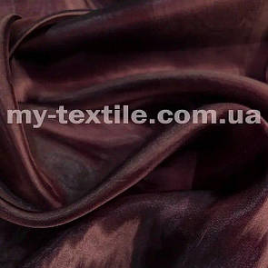 Тканина органза прозора з переливом 150 см однотон Марсала