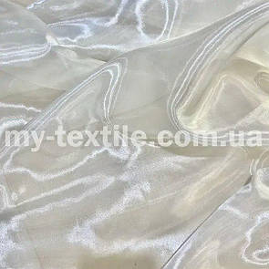 Тканина органза прозора з переливом 150 см однотон Молочний