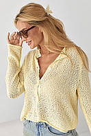 Кардиган із легкого в'язання на ґудзиках — жовтий колір, ONE SIZE (є розміри)