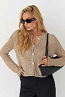 Кардиган із легкого в'язання на ґудзиках — кавовий колір, ONE SIZE (є розміри)