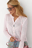 Кардиган із легкого в'язання на ґудзиках — рожевий колір, ONE SIZE (є розміри)