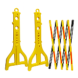 Бар’єр розсувний пластиковий переносний 390×240×940 мм, з відбивачами, для тимчасового огородження, фото 5