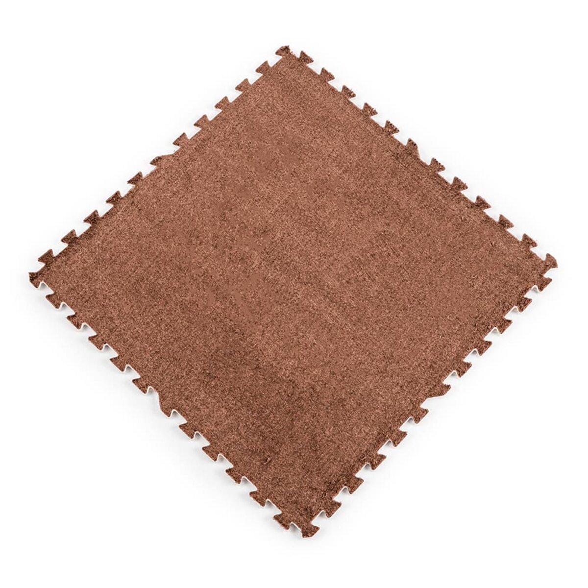 Підлога-пазл плюшевий 60х60х1см Коричневий (D) SW-00002083