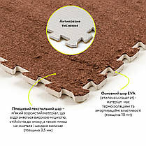 Підлога-пазл плюшевий 60х60х1см Коричневий (D) SW-00002083, фото 3