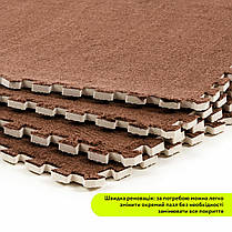 Підлога-пазл плюшевий 60х60х1см Коричневий (D) SW-00002083, фото 5