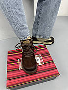 Черевики демісезонні жіночі MeegoComfort 2F1001 Brown коричневі на шнурівці, фото 2