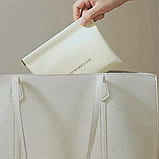 Набір портативних косметичок 2 шт для аксесуарів, футляри для зберігання дрібниць розмір 14х18 і 11х12 см, білий, фото 3