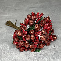 Тичинка для рукоділля (добавка для квітів), колір-чевоний, арт 018755, букет (12 гілочок), Червоний