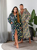 Мужской махровый халат с капюшоном длинный, теплый женский халат с поясом, банный халат для мужчин и женщин