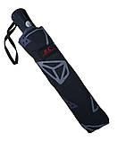 Парасолька жіноча SL474 напівавтомат 10 спиць 3 складання Чорний з сірим, фото 2