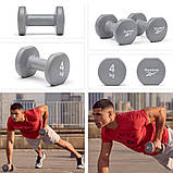 Гантелі вінілові REEBOK RAWT-16154, 2 х 4 кг — для домашніх тренувань і фітнесу, фото 6