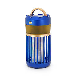 Лампа-знищувач комарів та мух Y-18, охоплення 360°, акб 1600mAh, UV-лампа 365нм, синя, 183*81мм