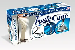 Телескопічна складна тростина-паличка з ліхтариком Trusty Cane регульована довжина складний механізм