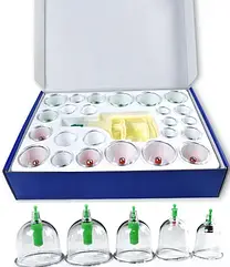 Антицелюлітні вакуумні банки з насосом 24 шт безпечний пластик для масажу