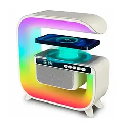 Нічник акумуляторний HM-G3 з бездротовою зарядкою та Bluetooth колонкою 5W регулювання яскравості