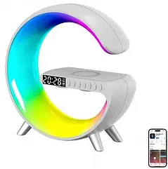 Настільна смарт лампа нічник RGB G-Smart Light бездротова зарядка Bluetooth колонка