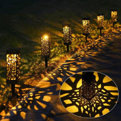 Набір садових ліхтарів на сонячній панелі 6 шт стильний дизайн водонепроникні