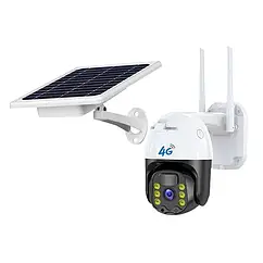 Вулична безпровідна поворотна WiFi Смарт камера V380 3MP 4G нічна зйомка сонячна батарея