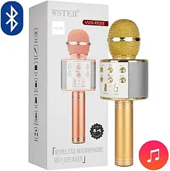 Бездротовий мікрофон караоке WSTER WS-858 потужний динамік бездротовий зв'язок