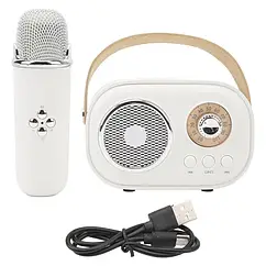 Портативна колонка Bluetooth ретро міні караоке з мікрофоном та акумулятором 8 годин відтворення