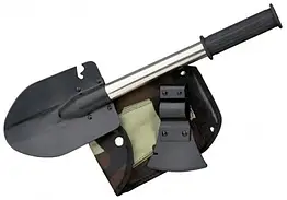 Багатофункціональний туристичний похідний набір 5в1 з чохлом складна лопата відкривачка ніж пила сокира алюмінієвий корпус легка