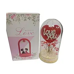 Декоративна світна фігурка в колбі Люблю тебе багатокольоровий світлодіодний світло