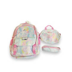 Дитячий рюкзак для дівчаток з дельфінчиком 3 в 1 NA-1 яскраво-рожевий легкий