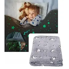 Дитячий плед що світиться в темряві Magic Glow розмір 100х150 см фліс