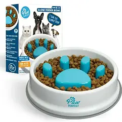 Миска для тварин Paw Perfect лапка з захистом від удушення 30 см кольорові варіанти