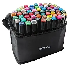 Набір скетч-маркерів 60 шт чорні Touch Raven двосторонні чорнила еко-дружні