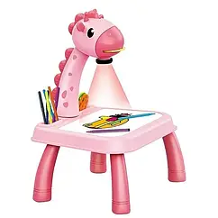 Дитячий проектор-столик для малювання Проектор малювання жираф компактний безпечні матеріали